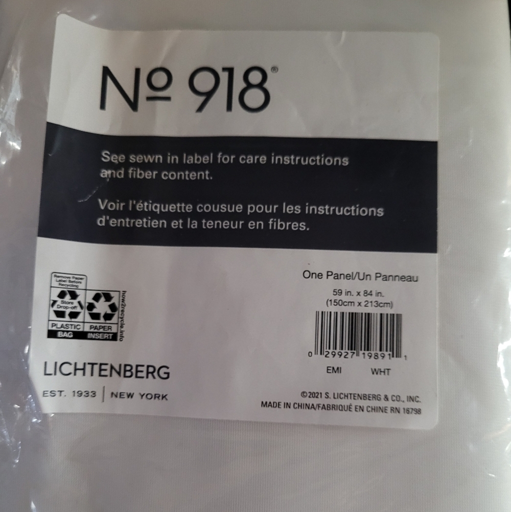 Kateswag Lichtenberg  one panel  white 59 x 84 Nwt
